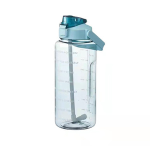 Copo de Palha Portátil de Plástico, Copo Espacial de 2L, Garrafa de Água Transparente de Grande Capacidade para Esportes ao Ar Livre - Product Image 1
