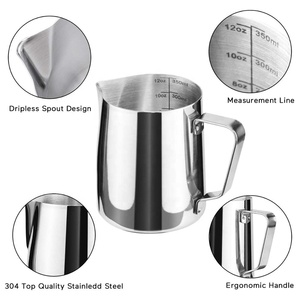 Café lait moussant pichet tasse 12oz et 20oz pichets à la vapeur en acier inoxydable lait café Cappuccino Latte - Product Image 3
