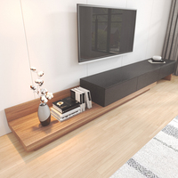 Moderner Ausziehbarer TV-Schrank aus Walnussholz Minimalistischer Massivholz-Medienständer für Wohnzimmer Kleine Wohnung Aufbewahrungskonsole