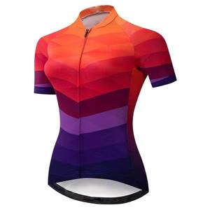 Maillot de Ciclismo Unisex de Manga Corta para Verano, Ajustado, Transpirable, Impermeable, que Absorbe el Sudor, con Patrón de Colores Mezclados, para Ciclismo de Carretera - Product Image 1