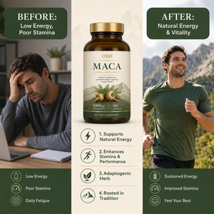 Cápsulas de <span class=keywords><strong>Maca</strong></span> de Marca Privada 1000mg Raíz de Lepidium Meyenii, 30 Porciones (60 Cápsulas), ISO 22000 Cápsulas de <span class=keywords><strong>Maca</strong></span> Plus - Product Image 4