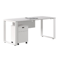Bureau de direction avec plateau en MDF trempé, bureau moderne, mobilier de bureau, table