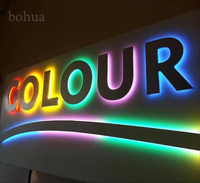 Enseigne en acier inoxydable 3D personnalisée, enseigne lumineuse à LED, logo, lettre rétroéclairée, enseigne lumineuse pour entreprise