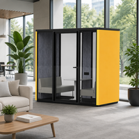 Cabine de réunion de luxe insonorisée pour 4 personnes avec système de ventilation et d'éclairage