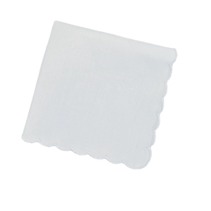 Pañuelo de algodón blanco con borde de encaje para boda y Navidad, de algodón peinado - Product Image 1