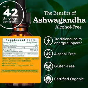 Liposomal Ashwagandha chất lỏng giọt Ashwagandha bổ sung cho sự bình tĩnh thuần chay hỗ trợ tâm trạng giảm rượu và đường miễn phí - Product Image 3