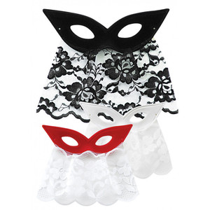 Maschera a Farfalla in Camoscio con Fiocco in Pizzo Assortito - Product Image 1