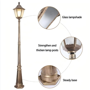 Fabrieksgemaakte moderne aluminium lampen, lantaarns, IP65 waterdicht, met afstandsbediening, op netspanning werkend, tuin- en terraszuilverlichting, LED - Product Image 4