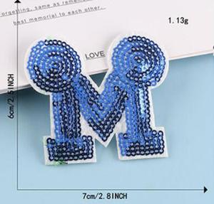Factory Direct Custom Embroidered <strong>Fabric</strong> Patches Reversible Sequin <strong>Letter</strong> Design with 3D Effect and Lace Decoration - Product Image 4