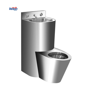 WC monobloc moderne en acier inoxydable à double chasse, personnalisé en gros par Top Factory, avec WC S-9111P(L/R/C) - Product Image 1