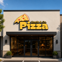 Enseigne lumineuse extérieure personnalisée en lettres creuses pour pizzeria, magasin, restaurant, logo publicitaire, affichage