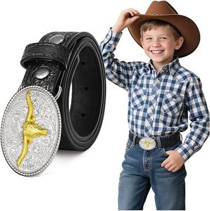 Ceinture de style western pour enfants, garçons et filles, avec boucle à crochet en alliage, largeur 3,8 cm, longueurs au choix de 70 à 100 cm, style <span class=keywords><strong>punk</strong></span> urbain - Product Image 1