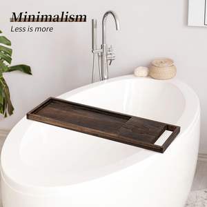 Plateau <span class=keywords><strong>de</strong></span> bain pour <span class=keywords><strong>baignoire</strong></span> : Étagère <span class=keywords><strong>de</strong></span> bain en bois <span class=keywords><strong>de</strong></span> 31 pouces avec poignées, style rustique et simple pour salle <span class=keywords><strong>de</strong></span> bain - Product Image 6