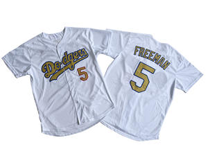 <span class=keywords><strong>Maillot</strong></span> de <span class=keywords><strong>baseball</strong></span> pour <span class=keywords><strong>homme</strong></span> Los Angeles <span class=keywords><strong>Dodgers</strong></span>, édition limitée Gold Series, avec logos cousus et brodés sur mesure, blanc - Product Image 5