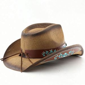 Sombrero Vintage Anti-UV para Hombre, de Verano, para Actividades al Aire Libre, Equitación, con Cinturón, Ala Ancha, Estilo Jazz - Product Image 6
