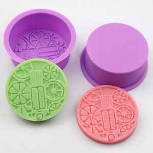 Molde de silicona DIY redondo morado con forma de flor para pastel de luna, fondant, queso, jabón, vela, resina, herramientas de cocina, OEM/ODM - Product Image 1