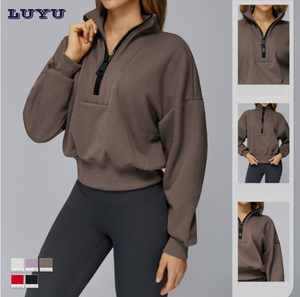 Giacche in Pile di Cotone Invernali LuYu <span class=keywords><strong>con</strong></span> Logo Personalizzato, Giacche da Donna <span class=keywords><strong>con</strong></span> Mezza Zip, Felpe da Corsa - Product Image 2