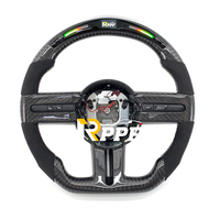 Volant en cuir personnalisé avec fibre de carbone véritable et LED pour Ford Mustang GT S197 2005 2006 2007 2008 2009