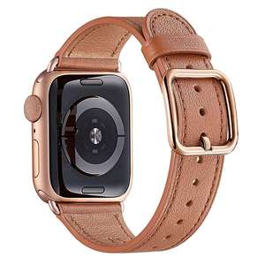 Tali Jam Tangan Lionorm Unik Bahan Kulit Asli 40-49mm, Tali Pengganti untuk IWatch Seri 10 9 8 7 6 5 4 3 <span class=keywords><strong>2</strong></span> 1 SE Ultra - Product Image 1