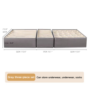 20 cajas de almacenamiento de calcetín y corbata a cuadros Cajas de almacenamiento plegables Cajones de armario Organizador Cajas de almacenamiento visual transpirables forradas de malla - Product Image 3