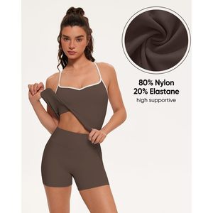 Sports <b>Bra</b> Women Deep V Neck Spaghetti Strap Yoga Workout Tank Top Breathable <b>Stretch</b> Fit - Product Image 4