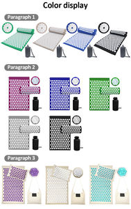 Juego de esterillas de masaje de Yoga TPE ecológico al por mayor, incluye cojín de acupuntura con punta para el cuello del pie, bolsa de almohada, funda de algodón de goma - Product Image 4