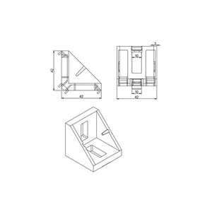 1036 Fournisseur Chinois 4545 Connecteur à fente 10 Supports d'angle en aluminium moulé Fixations utilisées pour profilés en aluminium 4545 - Product Image 3