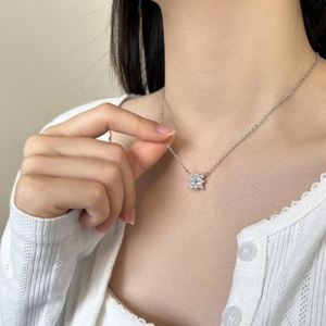 Dylam Fine Jewelry Factory Fabricant Fournisseur Personnalisable S925 Chaîne à maillons en argent 5A Zirconia Snowflake Pendant Colliers - Product Image 2