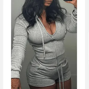 Pakaian wanita musim semi 2024 XS-XL hoodie pakaian jogging set celana pendek dua potong
