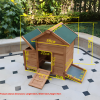 Poulailler Moderne Compact en Bois pour Petits Volailles, Abri Extérieur Étanche pour Poules, Niche d'Élevage de Jardin de Haute Qualité