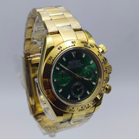 Jam Tangan VK63 Movement, Kalender Perak Putih, Bahan Baja Tahan Karat 904L, Enam Jarum, Timer Tersegmentasi, Jam Tangan Pria