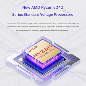 Mini PC de bureau professionnel avec AMD Ryzen 7 8845HS OCuLink 2x DDR5 2x PCIe Win11 WiFi6 Ordinateur portable de bureau Octa Core - Product Image 2