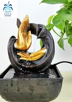Mini Fuente de Agua Decorativa con Mano de Buda para Atraer la Riqueza, Decoración de Alta Gama para Sala de Estar, Hogar y Oficina