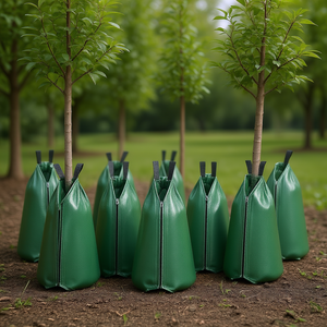 Sistema de riego para árboles, bolsas de riego por goteo de 20 galones, recargables, de liberación lenta, para árboles jóvenes, paquete de 12, de plástico, eficiente en el uso del agua - Product Image 2