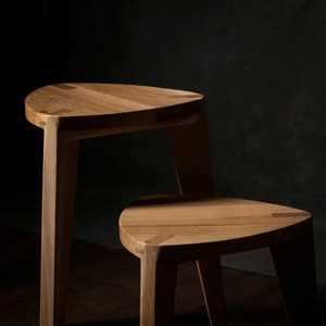 Taburete de Roble Macizo, Asiento de Madera Moderno y Minimalista para Dormitorio y Sala de Estar, Mueble para el Hogar de Diseño Duradero - Product Image 3