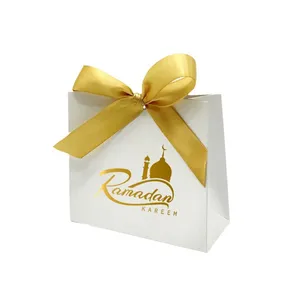 Новые бумажные пакеты для вечеринок 10*11,5*4,5 см Рамадан Карим коробка для конфет с рисунком замка Рамадан для детей H0940