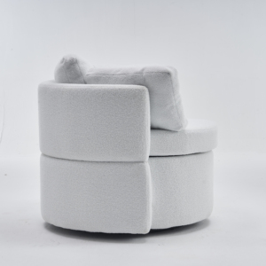 Fauteuil inclinable de style <span class=keywords><strong>Art</strong></span> déco moderne Sassanide, en bois de chêne gris, avec rembourrage en éponge, forme ronde, pour salon - Product Image 2