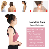 LADYGLOW Ceinture de soutien dorsale ajustable pour scoliose, pour hommes et femmes, en néoprène, correcteur de posture