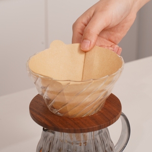 Filtres à café en papier écologiques en forme de V V01 V02, utilisation portable en <span class=keywords><strong>cuisine</strong></span>, filtres à café à dégoulinement brun et blanc - Product Image 1