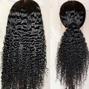 Ucuz HD 360 dantel Frontal peruk satıcıları sapıkça kıvırcık tam sırma insan saçı siyah kadınlar için peruk perulu saç 13*6 dantel ön peruk