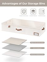 Sac de rangement pliable pour vêtements, grande capacité, base renforcée, double fermeture éclair, organisateur de vêtements portable, rangement sous le lit
