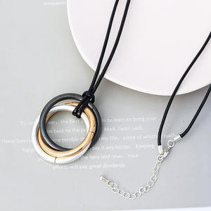 Colliers et pendentifs Vintage longues chaînes autour du cou pour femmes 2022 mode cercles ronds bijoux gothiques produits tendance - Product Image 4