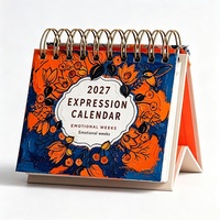 Calendrier de bureau à spirale double en carton kraft pour calendrier de table à feuillets mobiles, fournitures de bureau professionnelles