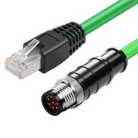 Connecteur mâle M12 RJ45 pour usage industriel, contact en laiton, boîtier ABS/Nylon/PC, adaptateur 4/8 broches vers RJ45