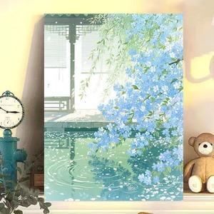 Dipinto a Olio Digitale Fai-da-Te, Serie Fiori e Padiglioni in Stile Antico, Dipinto su Tela di Alta Qualità, Dimensioni Personalizzabili - Product Image 1