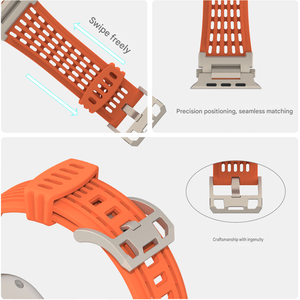 Bracelet sport respirant creux mécanique Upro pour Apple Watch Ultra 3 2 49 mm Série 11 10 9 8 7 46 mm 45 mm iWatch, bracelet en silicone - Product Image 5