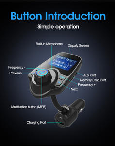 <span class=keywords><strong>Transmetteur</strong></span> <span class=keywords><strong>FM</strong></span> <span class=keywords><strong>Bluetooth</strong></span> <span class=keywords><strong>sans</strong></span> fil OEM T10 pour voiture, kit adaptateur radio pour voiture, affichage de 1.44 pouces, prise en charge de la carte SD et du chargeur de voiture USB - Product Image 5