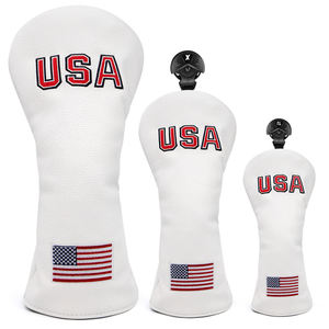 Housse de tête de club de golf personnalisée OEM en cuir PU pour Driver/3 Wood/Hybride - Product Image 1