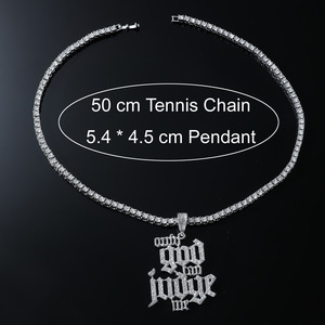 สร้อยคอจี้ตัวอักษรชุบทองเงินสไตล์ฮิปฮอปสุดฮิตปี 2026 สร้อยคอผู้ชายเท่ๆ เครื่องประดับแฟชั่นขายส่ง - Product Image 4