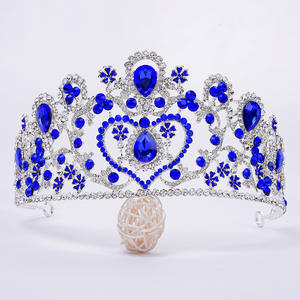 All'ingrosso Cheerfeel HP432 diadema <span class=keywords><strong>corona</strong></span> accessori per capelli a forma di cuore diamante e smeraldo gioiello per matrimoni balli anniversari - Product Image 1